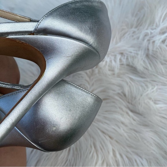 Christian Dior vintage metallic silver wedding strappy heels 39 - Picture 8 of 9
